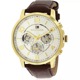  Shop Authentic Tommy Hilfiger Keagan Quartz Silver Dial Brown Leather Strap Watch for Men - 1791291 - Luxxuri