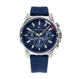  Shop Authentic Tommy Hilfiger Mason Blue Dial Blue Rubber Strap Watch for Men - 1791791 - Luxxuri