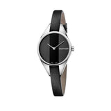  Shop Authentic Calvin Klein Rebel Black Grey Dial Black Leather Strap Watch for Women - K8P231C1 - Luxxuri
