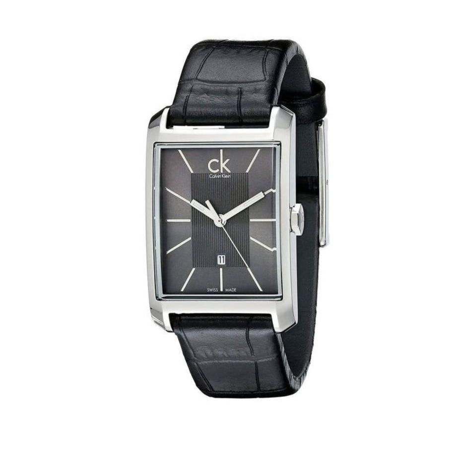  Shop Authentic Calvin Klein Window Black Dial Black Leather Strap Watch for Men - K2M23107 - Luxxuri