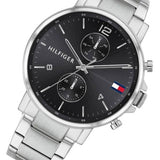  Shop Authentic Tommy Hilfiger Daniel Black Dial Silver Steel Strap Watch for Men - 1710413 - Luxxuri