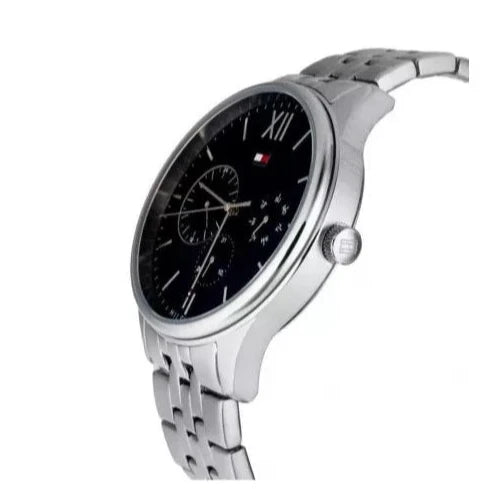  Shop Authentic Tommy Hilfiger Damon Chronograph Blue Dial Silver Steel Strap Watch for Men - 1791416 - Luxxuri