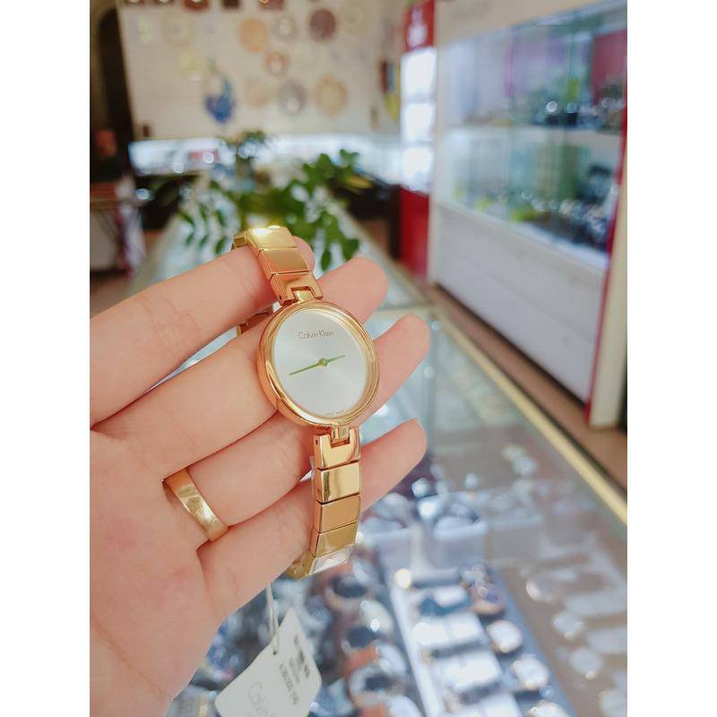 Shop Authentic Calvin Klein Authentic Silver Dial Gold Steel Strap Watch for Women - K8G23546 - Luxxuri