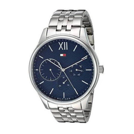  Shop Authentic Tommy Hilfiger Damon Chronograph Blue Dial Silver Steel Strap Watch for Men - 1791416 - Luxxuri