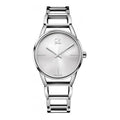  Shop Authentic Calvin Klein Stately Silver Dial Silver Steel Strap Watch for Women - K3G23128 - Luxxuri