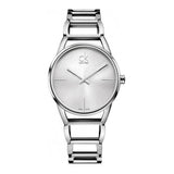  Shop Authentic Calvin Klein Stately Silver Dial Silver Steel Strap Watch for Women - K3G23128 - Luxxuri