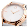  Shop Authentic Calvin Klein Skirt White Dial White Leather Strap Watch for Women - K2U236K6 - Luxxuri