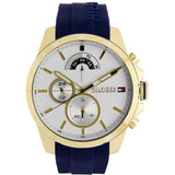  Shop Authentic Tommy Hilfiger Decker White Dial Blue Rubber Strap Watch for Men - 1791353 - Luxxuri