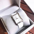  Shop Authentic Calvin Klein Window White Dial White Leather Strap Watch for Men - K2M21120 - Luxxuri