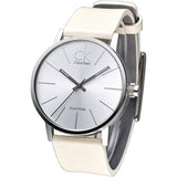  Shop Authentic Calvin Klein Post Minimal Silver Dial White Leather Strap Watch for Men - K7621126 - Luxxuri