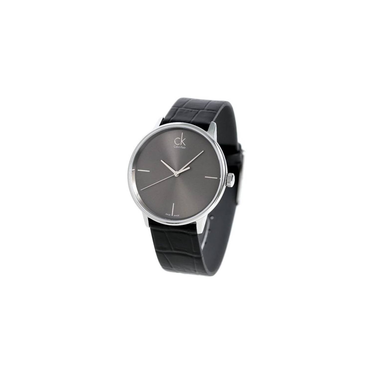  Shop Authentic Calvin Klein Grey Dial Black Leather Strap Watch for Women - K2Y2Y1CU - Luxxuri