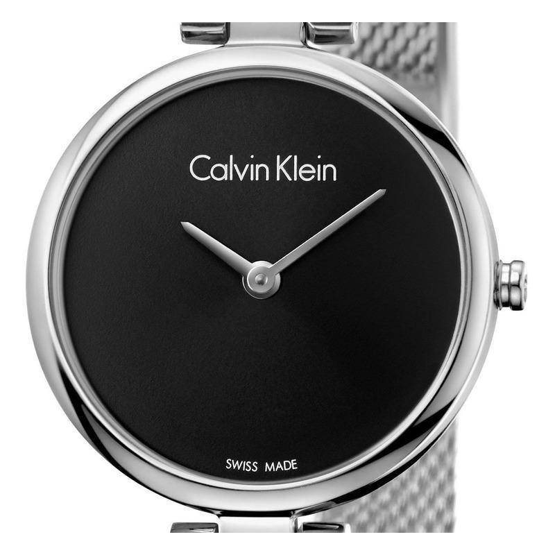  Shop Authentic Calvin Klein Authentic Black Dial Silver Mesh Bracelet Watch for Women - K8G23121 - Luxxuri