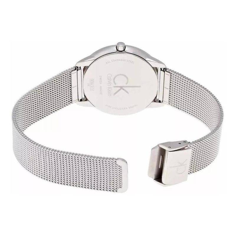  Shop Authentic Calvin Klein Minimal Black Dial Silver Mesh Bracelet Watch for Men - K3M21123 - Luxxuri