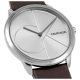  Shop Authentic Calvin Klein Minimal Silver Dial Brown Leather Strap Watch for Men - K3M211G6 - Luxxuri