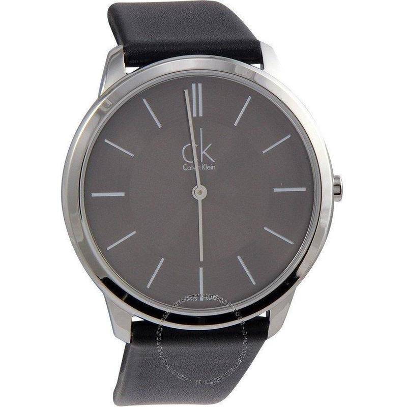  Shop Authentic Calvin Klein Minimal Black Dial Black Leather Strap Watch for Men - K3M211C4 - Luxxuri