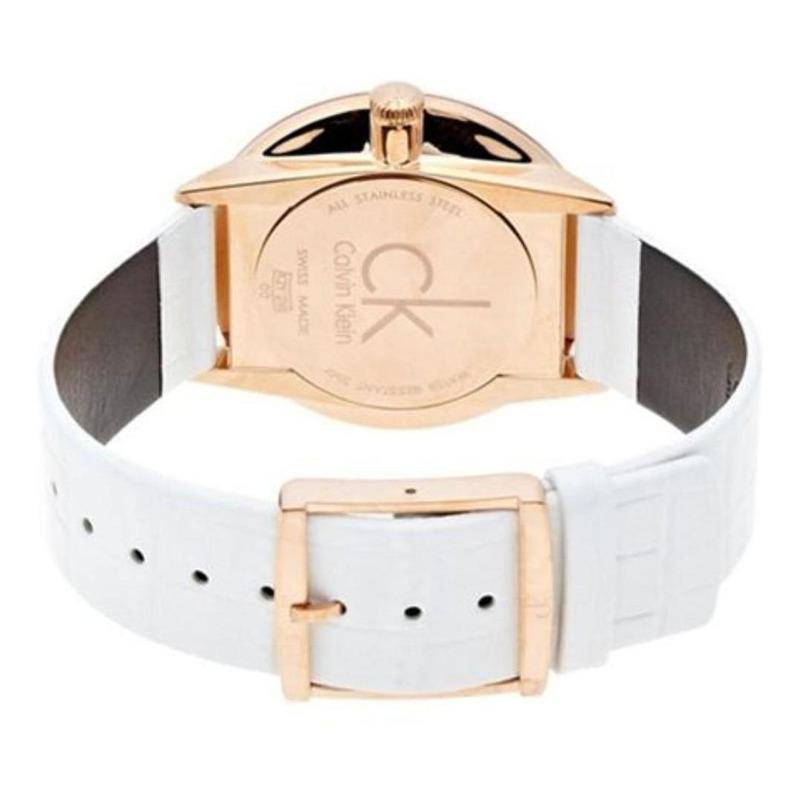  Shop Authentic Calvin Klein Accent White Dial White Leather Strap Watch for Women - K2Y2Y6K6 - Luxxuri