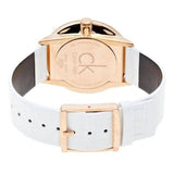  Shop Authentic Calvin Klein Accent White Dial White Leather Strap Watch for Women - K2Y2Y6K6 - Luxxuri