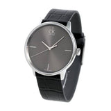  Shop Authentic Calvin Klein Grey Dial Black Leather Strap Watch for Women - K2Y2Y1CU - Luxxuri