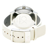  Shop Authentic Calvin Klein Post Minimal Silver Dial White Leather Strap Watch for Men - K7621126 - Luxxuri