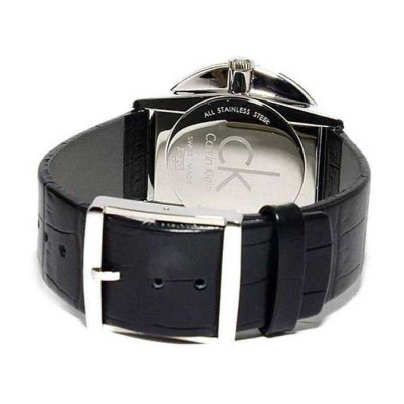  Shop Authentic Calvin Klein Grey Dial Black Leather Strap Watch for Women - K2Y2Y1CU - Luxxuri