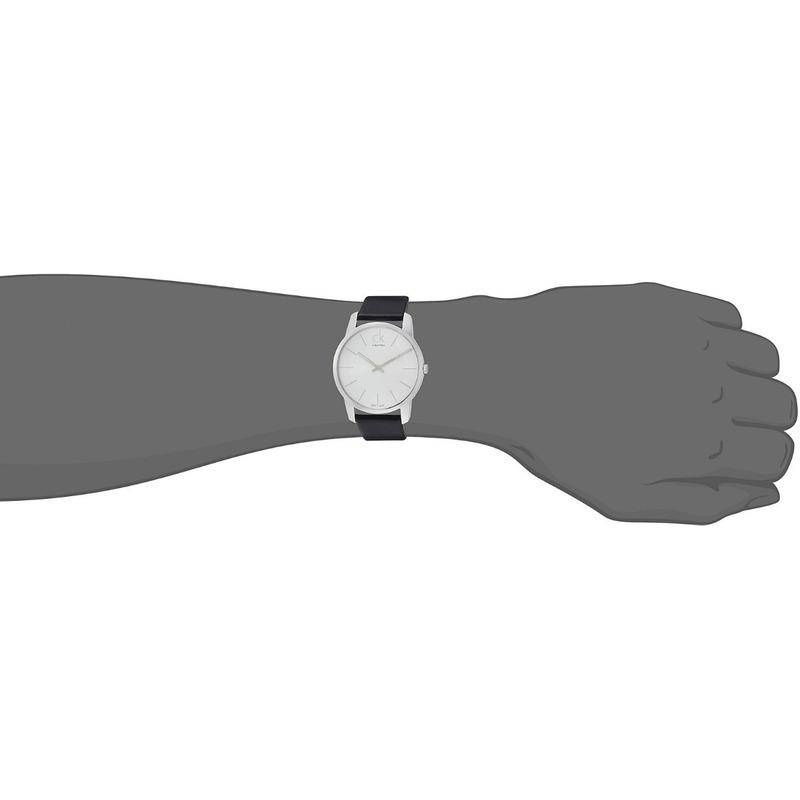  Shop Authentic Calvin Klein Minimal Silver Dial Black Leather Strap Watch for Men - K3M211CY - Luxxuri