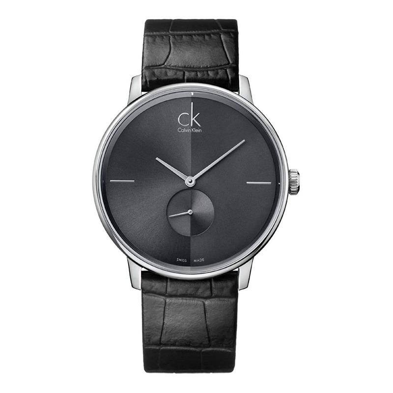  Shop Authentic Calvin Klein Accent Black Dial Black Leather Strap Watch for Women - K2Y231C3 - Luxxuri