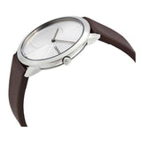  Shop Authentic Calvin Klein Minimal Silver Dial Black Leather Strap Watch for Men - K3M221CY - Luxxuri