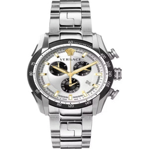  Shop Authentic Versace V-Ray Chronograph Quartz Silver Dial Silver Steel Strap Watch For Men - VE2I00321 - Luxxuri