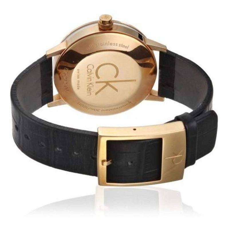 Shop Authentic Calvin Klein Post Minimal Rose Gold Dial Black Leather Strap Watch for Men - K7621201 - Luxxuri