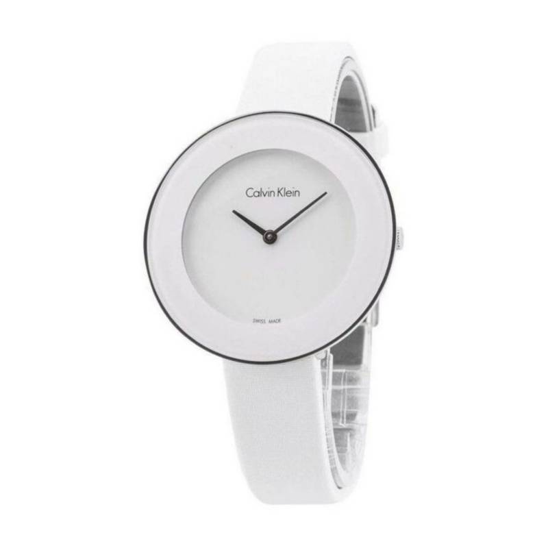  Shop Authentic Calvin Klein Chic White Dial White Leather Strap Watch for Women - K7N23TK2 - Luxxuri