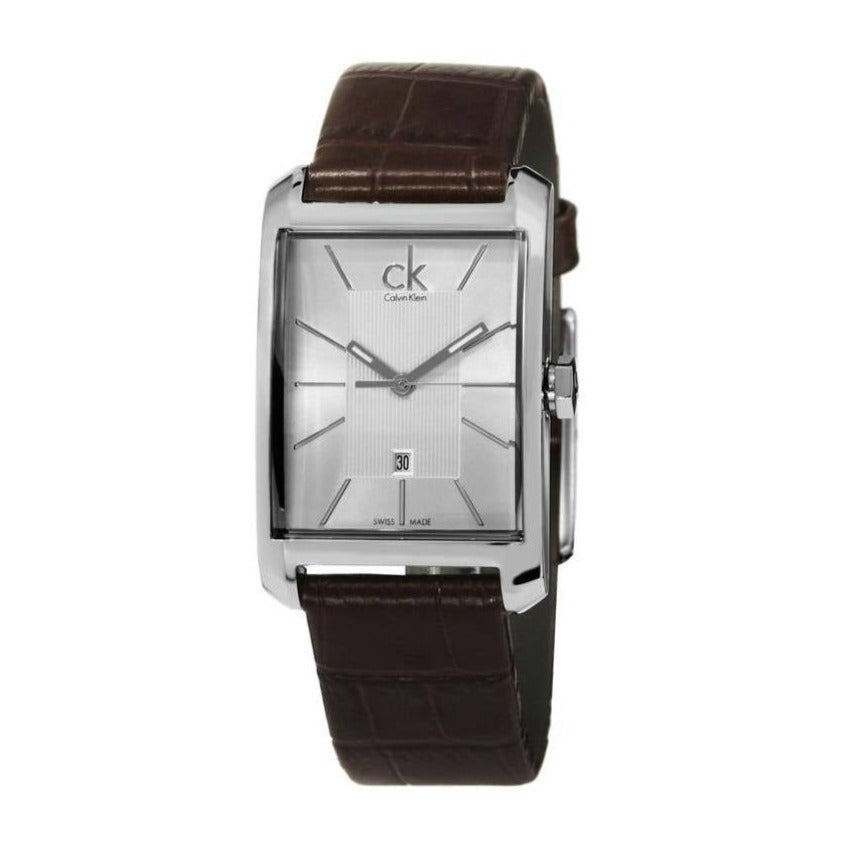  Shop Authentic Calvin Klein Window Silver Dial Brown Leather Strap Watch for Women - K2M23126 - Luxxuri