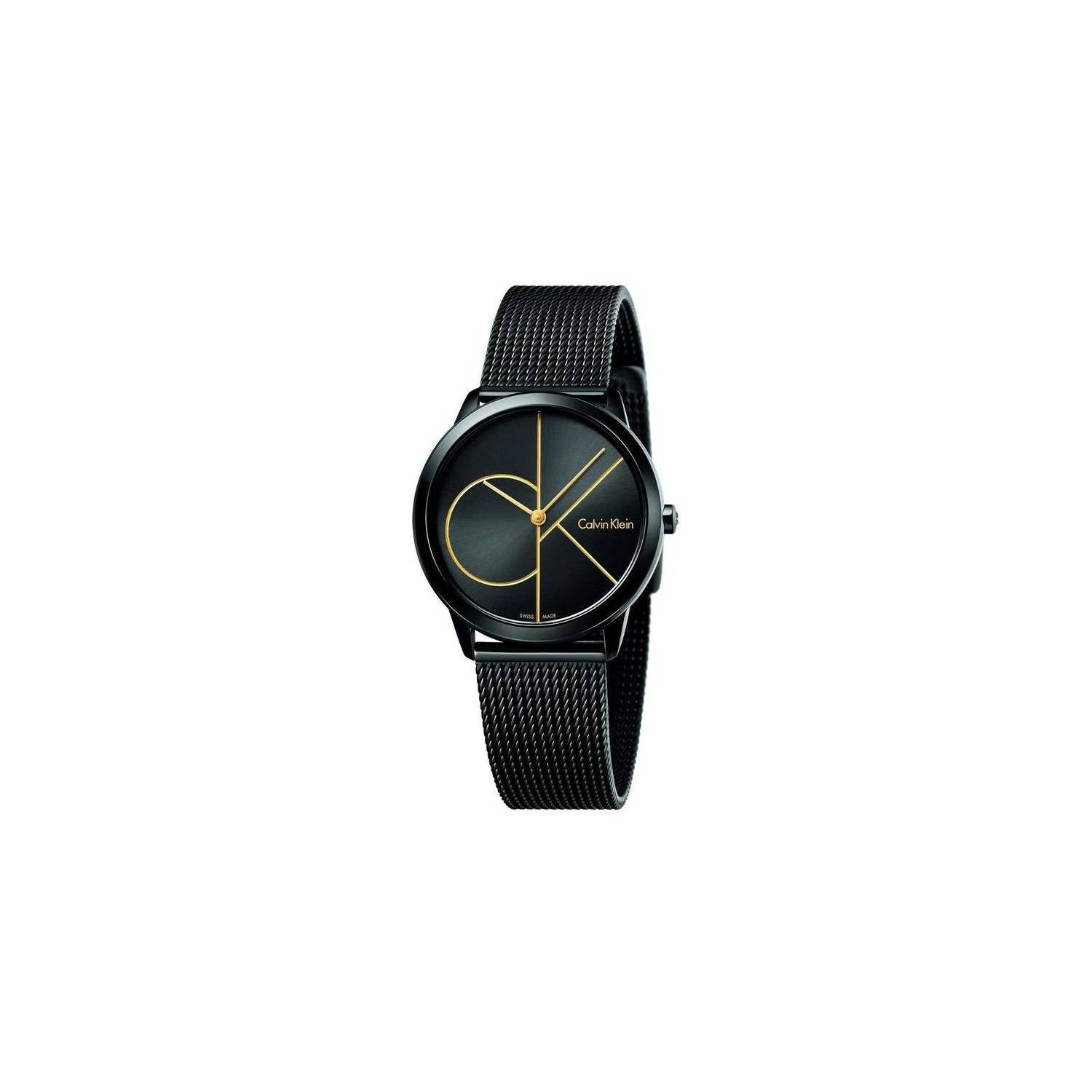  Shop Authentic Calvin Klein Minimal Black Dial Black Mesh Bracelet Watch for Women - K3M224X1 - Luxxuri