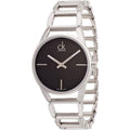  Shop Authentic Calvin Klein Stately Black Dial Silver Steel Strap Watch for Women - K3G23121 - Luxxuri