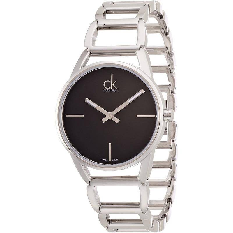  Shop Authentic Calvin Klein Stately Black Dial Silver Steel Strap Watch for Women - K3G23121 - Luxxuri