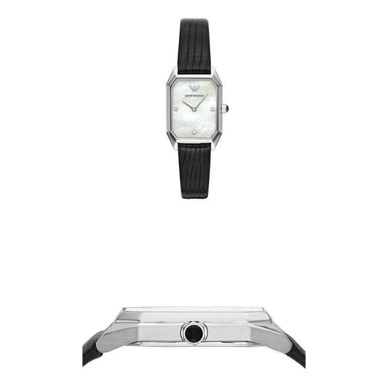  Shop Authentic Emporio Armani Gioia Analog Mother of Pearl Dial Black Leather Strap Watch For Women - AR11148 - Luxxuri