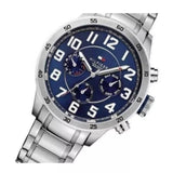  Shop Authentic Tommy Hilfiger Trent Chronograph Blue Dial Silver Steel Strap Watch for Men - 1791053 - Luxxuri