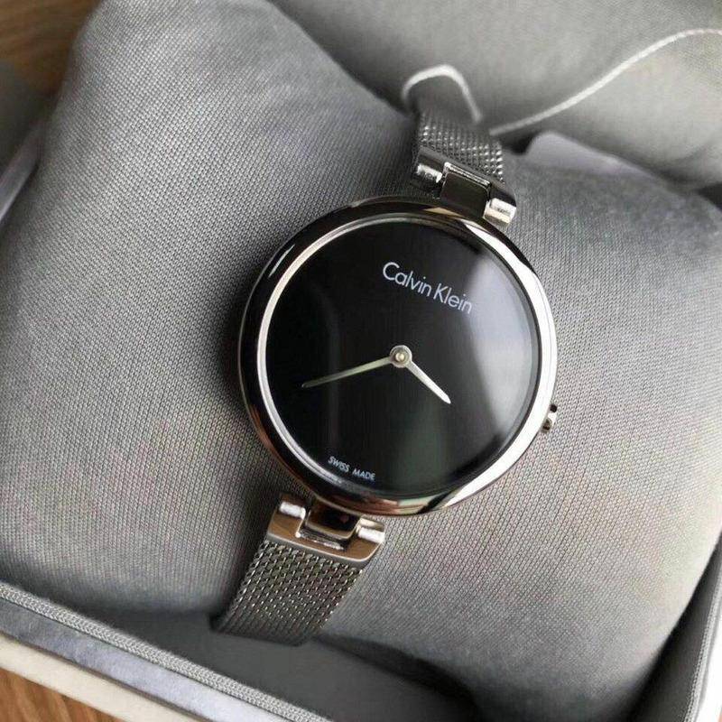  Shop Authentic Calvin Klein Authentic Black Dial Silver Mesh Bracelet Watch for Women - K8G23121 - Luxxuri