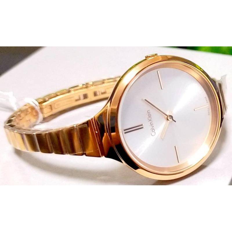  Shop Authentic Calvin Klein Lively White Dial Rose Gold Steel Strap Watch for Women - K4U23626 - Luxxuri