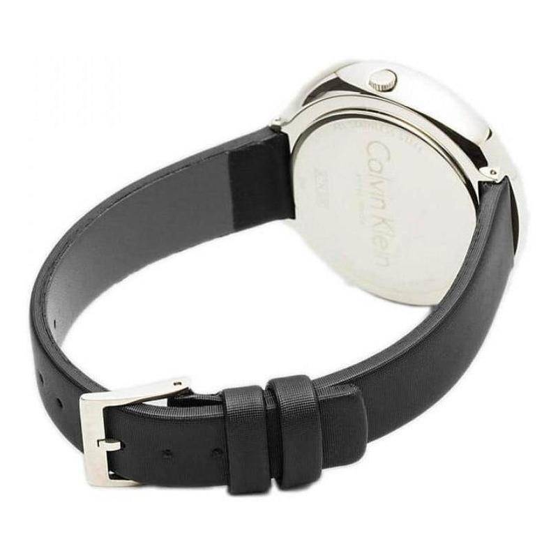  Shop Authentic Calvin Klein Chic Black Dial Black Leather Strap Watch for Women - K7N23CB1 - Luxxuri