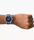  Shop Authentic Emporio Armani Luigi Chronograph Blue Dial Black Leather Strap Watch For Men - AR1736 - Luxxuri