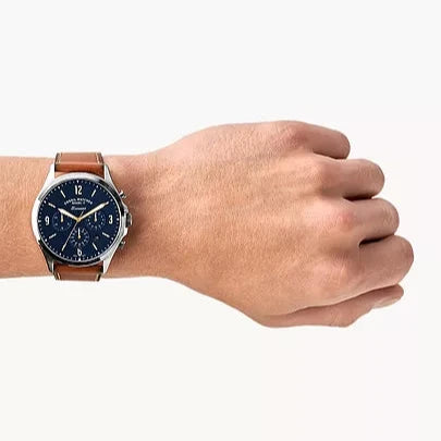  Shop Authentic Fossil Forrester Chronograph Blue Dial Brown Leather Strap Watch for Men -  S5607 - Luxxuri