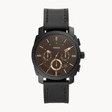 Shop Authentic Fossil Machine Chronograph Black Dial Black Leather Strap Watch for Men - FS5586 - Luxxuri