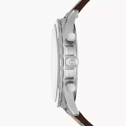  Shop Authentic Fossil Forrester Chronograph White Dial Brown Leather Strap Watch for Men - FS5696 - Luxxuri