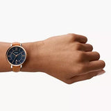  Shop Authentic Fossil Jacqueline Three Hand Date Luggage Blue Dial Brown Leather Strap Watch for Women - ES4274 - Luxxuri