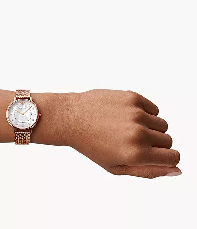  Shop Authentic Emporio Armani Kappa Analog Mother of Pearl Dial Rose Gold Steel Strap Watch For Women - AR11006 - Luxxuri