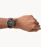  Shop Authentic Fossil Townsman Chronograph Gray Dial Brown Leather Strap Watch for Men - FS5522 - Luxxuri