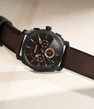  Shop Authentic Fossil Machine Flight Chronograph Brown Dial Brown Leather Strap Watch for Men - FS4656 - Luxxuri