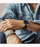  Shop Authentic Fossil The Minimalist Black Dial Brown Leather Strap Watch for Men - FS5305 - Luxxuri