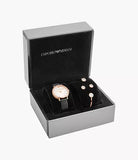  Shop Authentic Emporio Armani Kappa Mother of Pearl Dial Black Leather Strap Watch For Women - AR80011 - Luxxuri