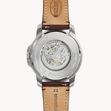  Shop Authentic Fossil Grant Automatic Beige Skeleton Dial Brown Leather Strap Watch for Men - ME3099 - Luxxuri